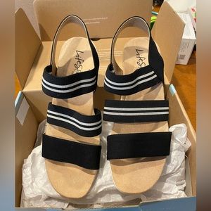 Black and white Sandal wedges